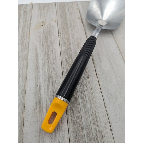 Top Drawer Stainless Steel Slotted Spatula With Drain Hole Black Yellow Handle - Picture 3 of 7